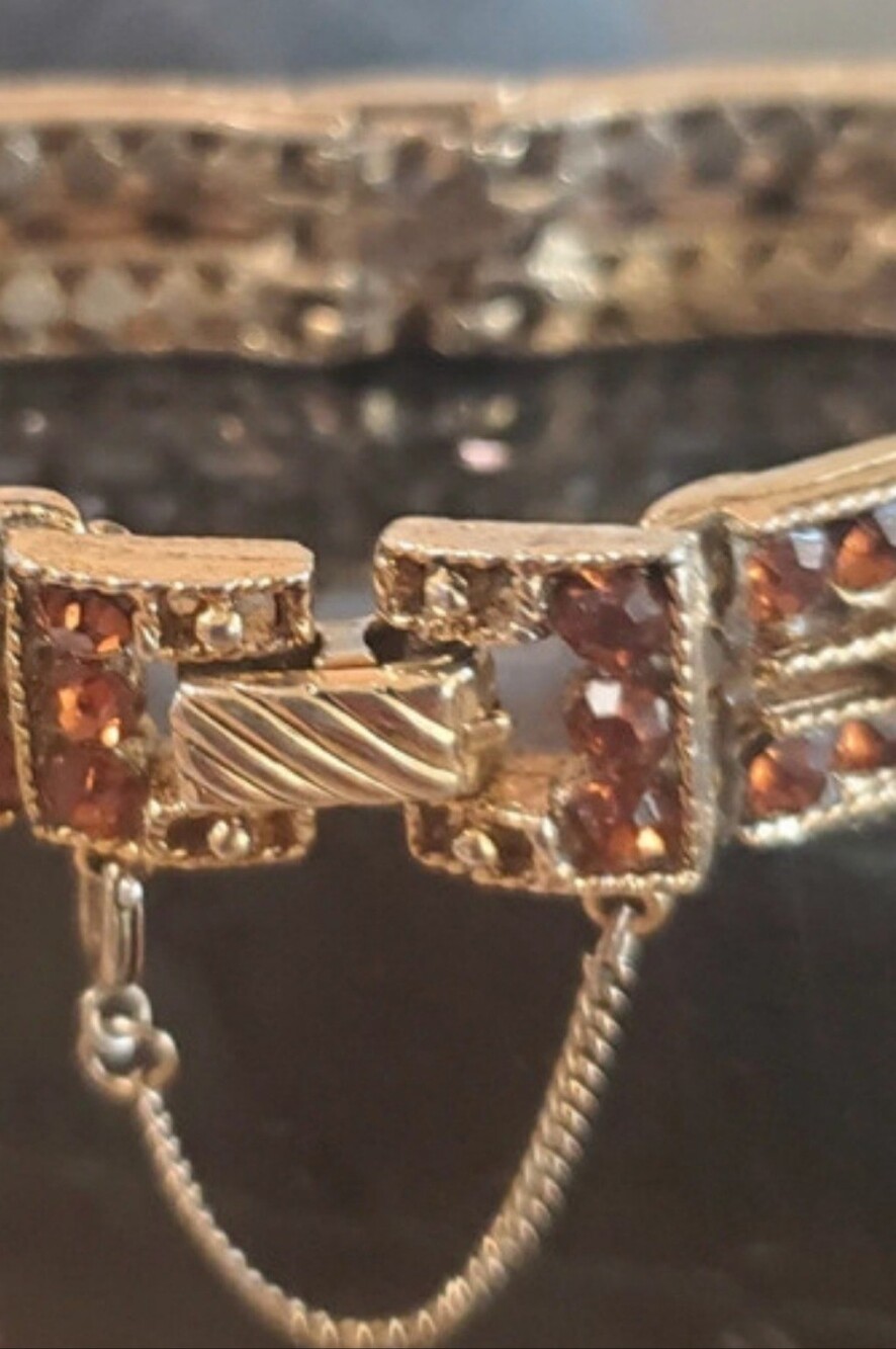 VTG Weiss Art Deco Rhinestone Bracelet